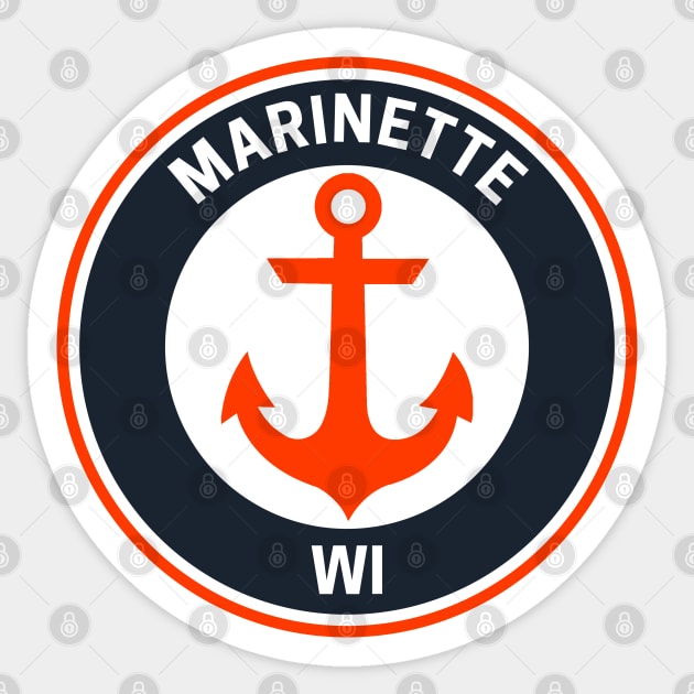 Vintage Marinette Wisconsin Sticker by fearcity